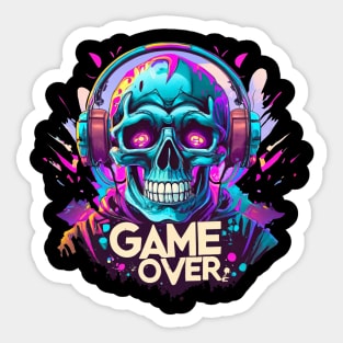 Game Over Skeleton DJ! Sticker